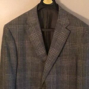 Canali Gray plaid sport coat 44R Made in Italy